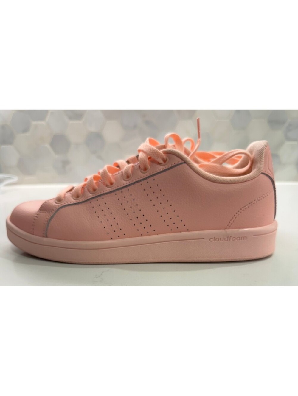 Adidas Neo Cloudfoam Coral Pink Sneakers Size 8.5 - Picture 5 of 7